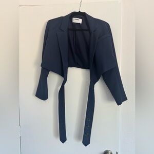 Chic Navy Women's Blazer with Button Details